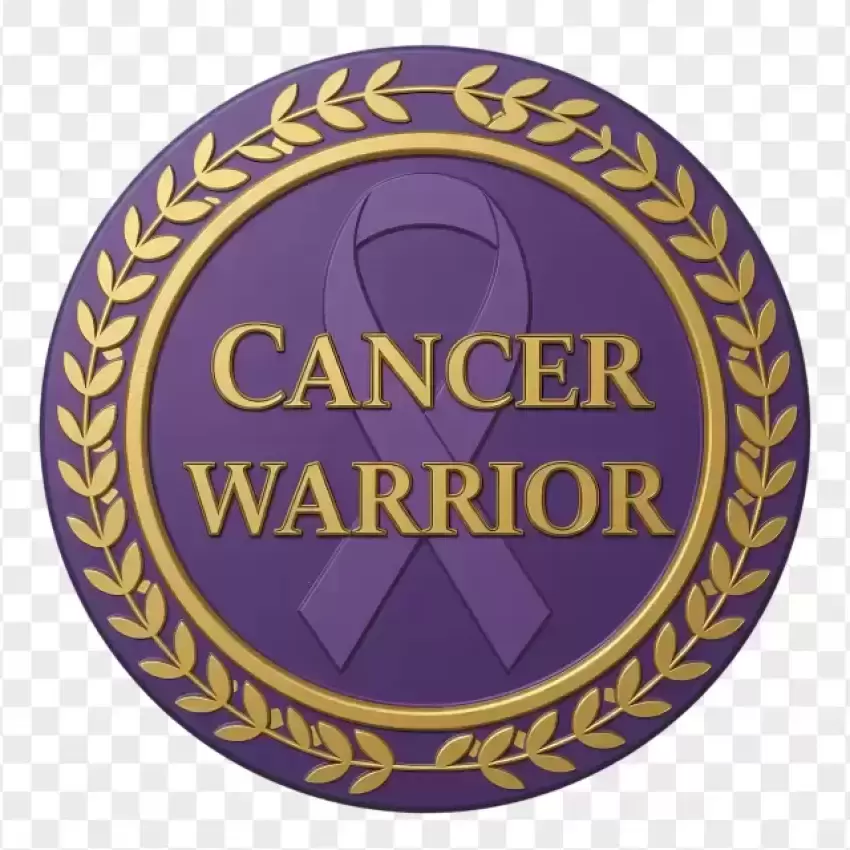 Cancer Warrior Gold Emblem PNG