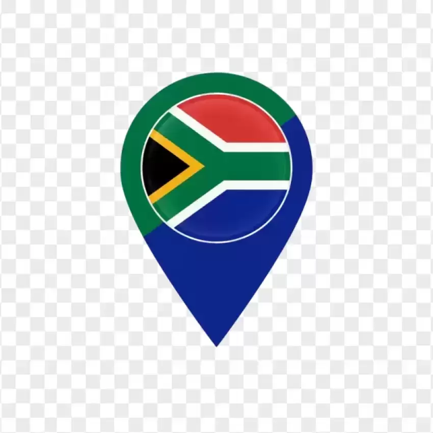 South Africa Flag Map Location Icon PNG