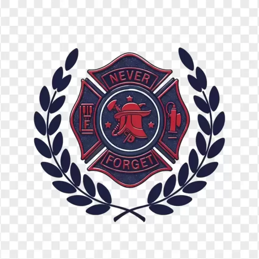 Firefighter Memorial Tribute Badge PNG