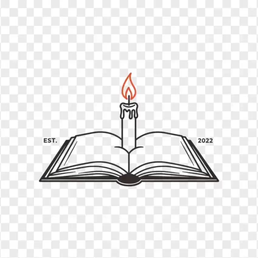 Open Book with Candle Light Inspiration PNG