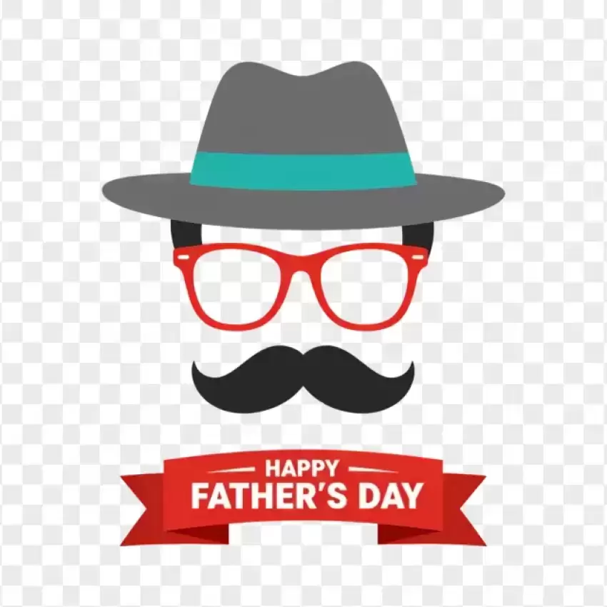 Gentleman Hat and Mustache Father's Day PNG