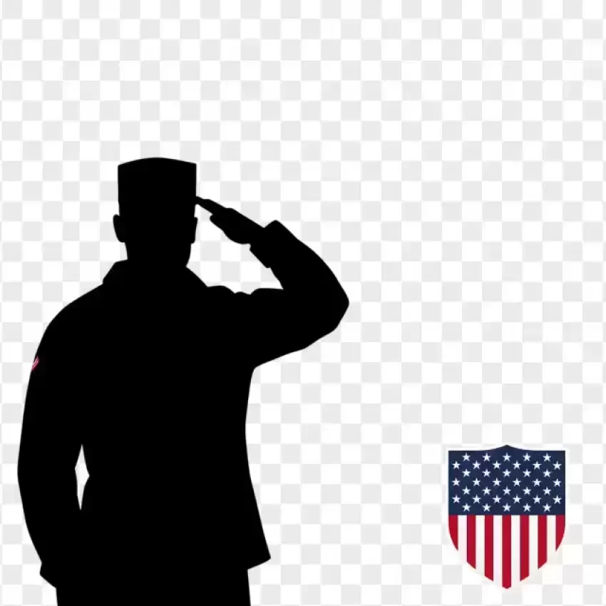 Saluting Soldier Silhouette Memorial Day PNG