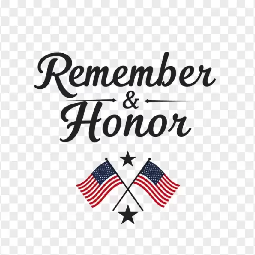 Vintage Remember & Honor Memorial Day PNG