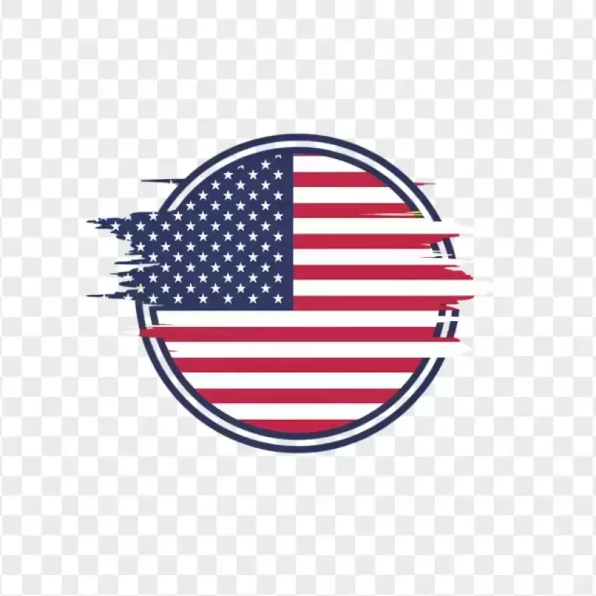 USA Flag Themed Memorial Day Badge PNG