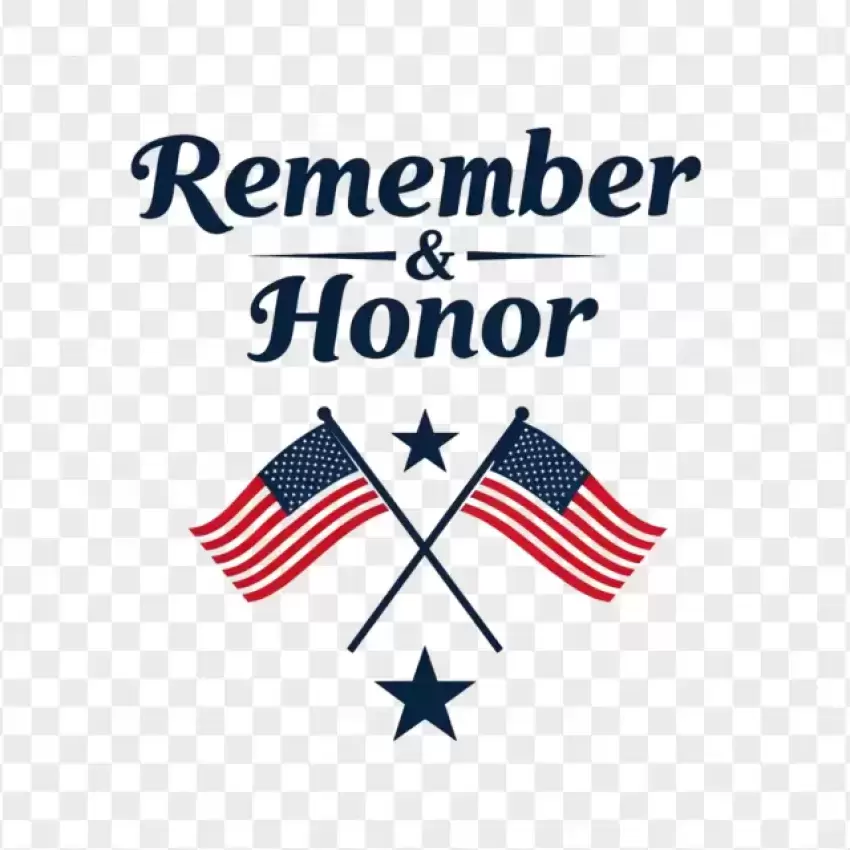 Remember & Honor Memorial Day Design PNG