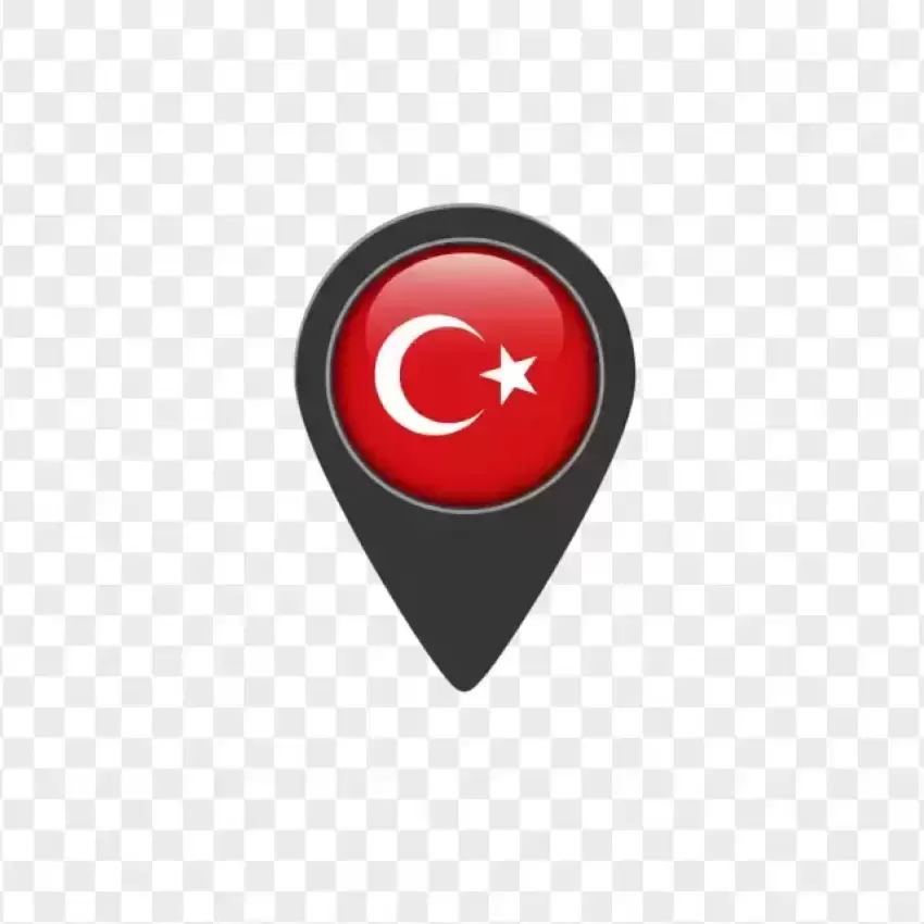 Turkey Flag Map Pin Icon PNG