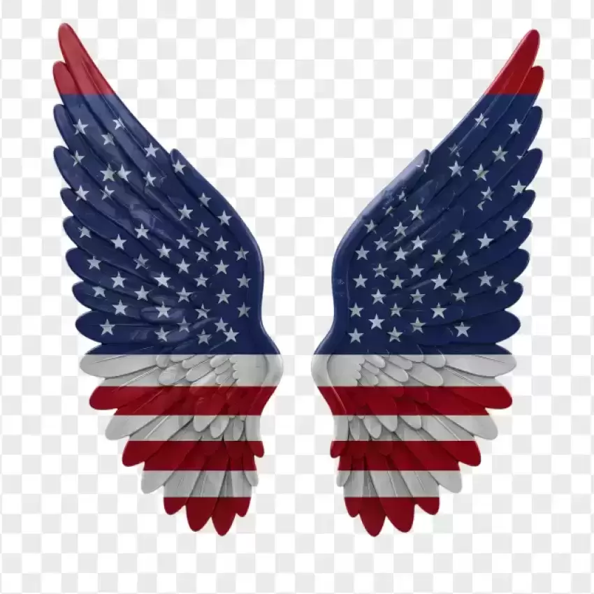 American Flag Angel Wings Patriot Day PNG