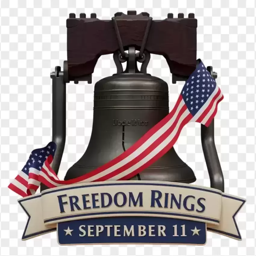 Freedom Rings September 11 Memorial Bell PNG