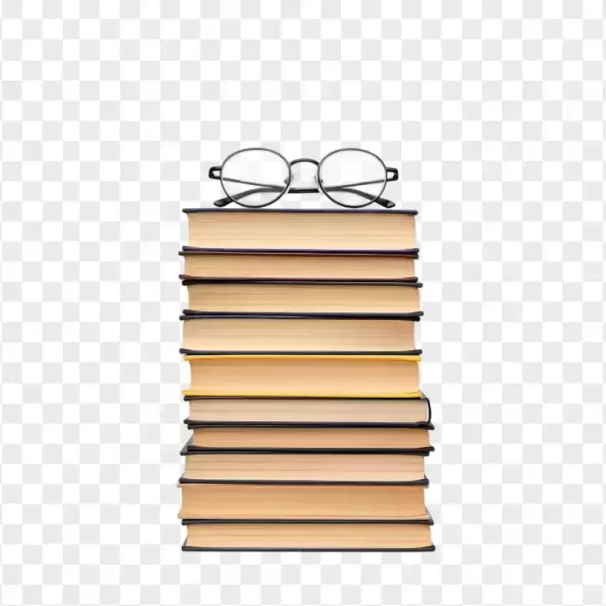 Stack of Books with Glasses Minimalist Design