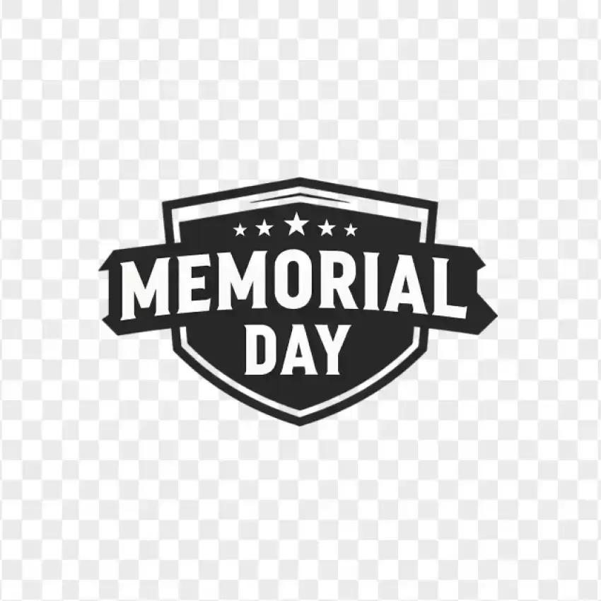 Classic Black Memorial Day Badge PNG