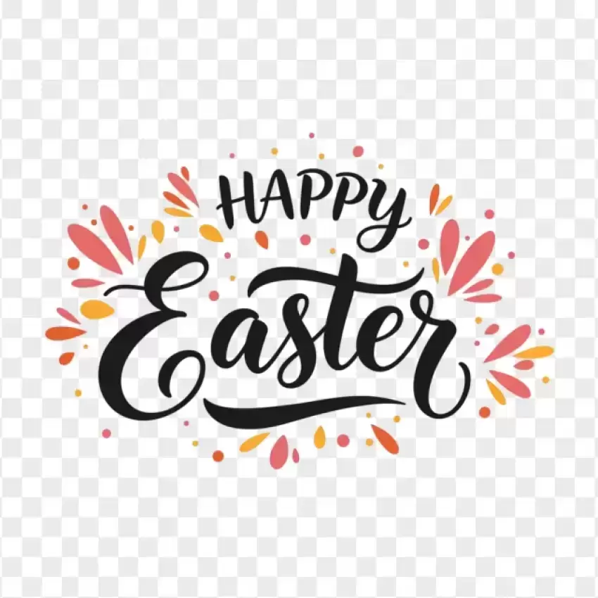 HD Modern Happy Easter Text PNG