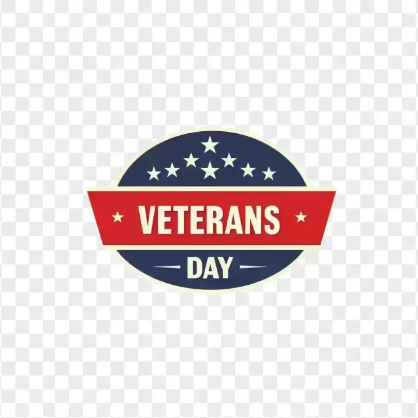 Veterans Day Banner with Stars PNG