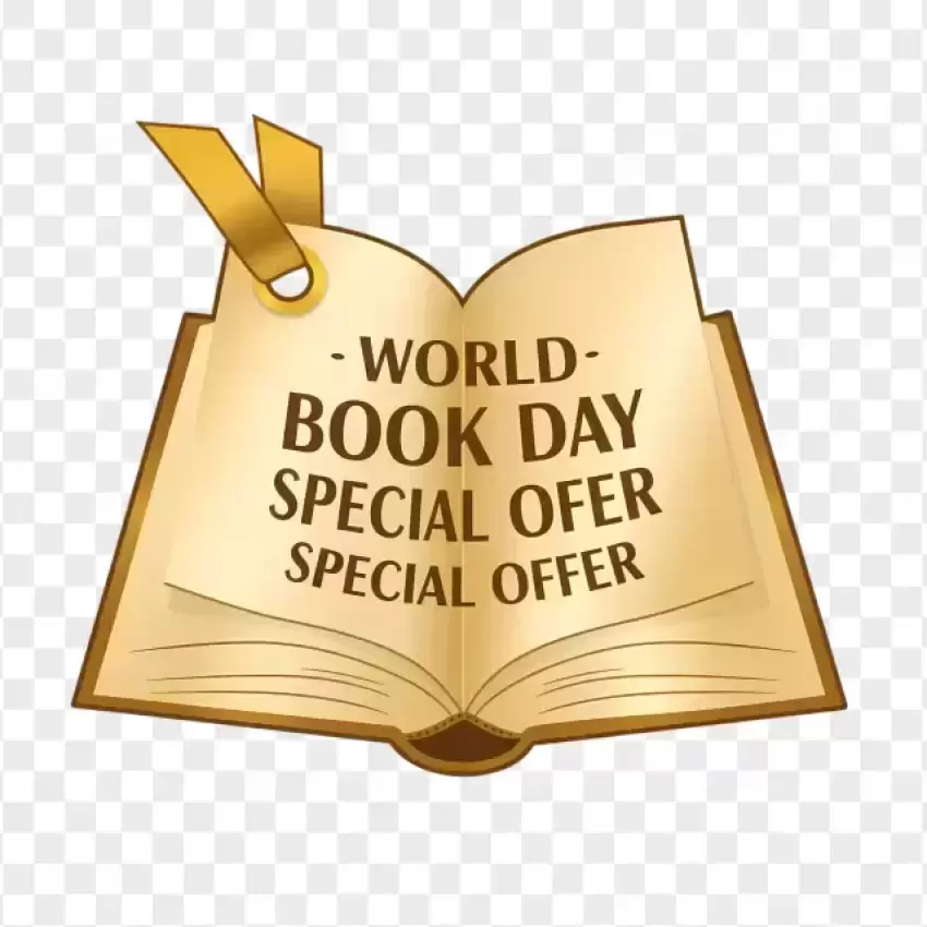 World Book Day Special Offer Golden Book PNG