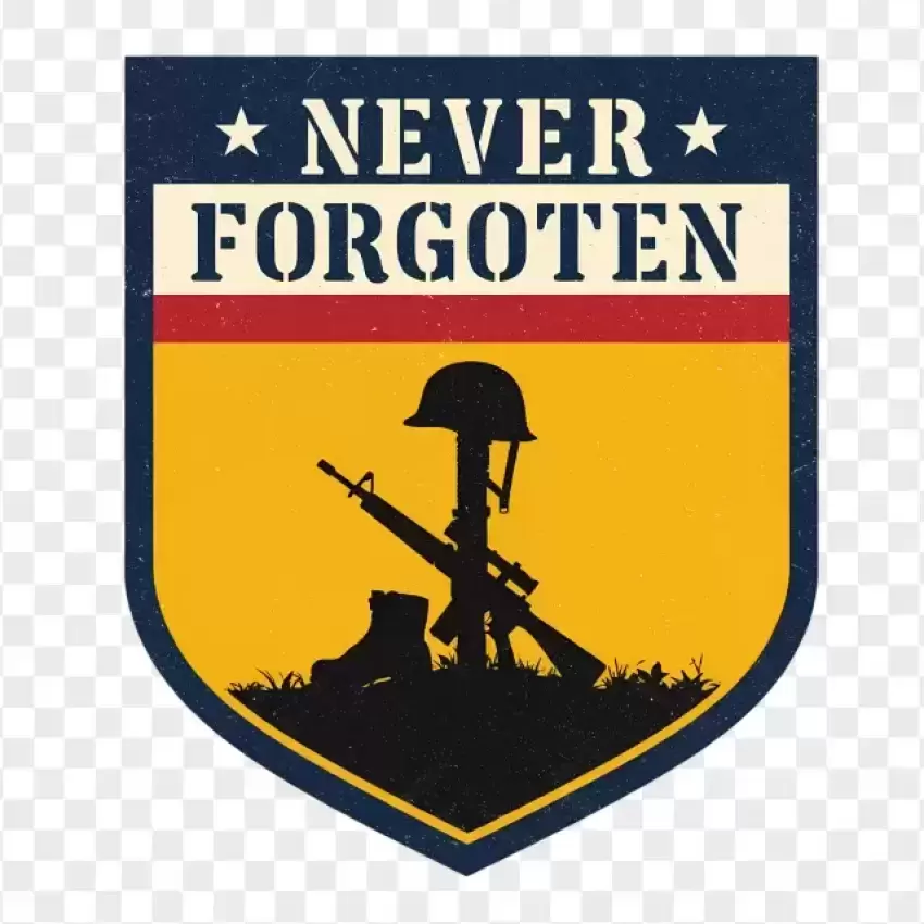 Never Forgotten Veterans Tribute Badge PNG