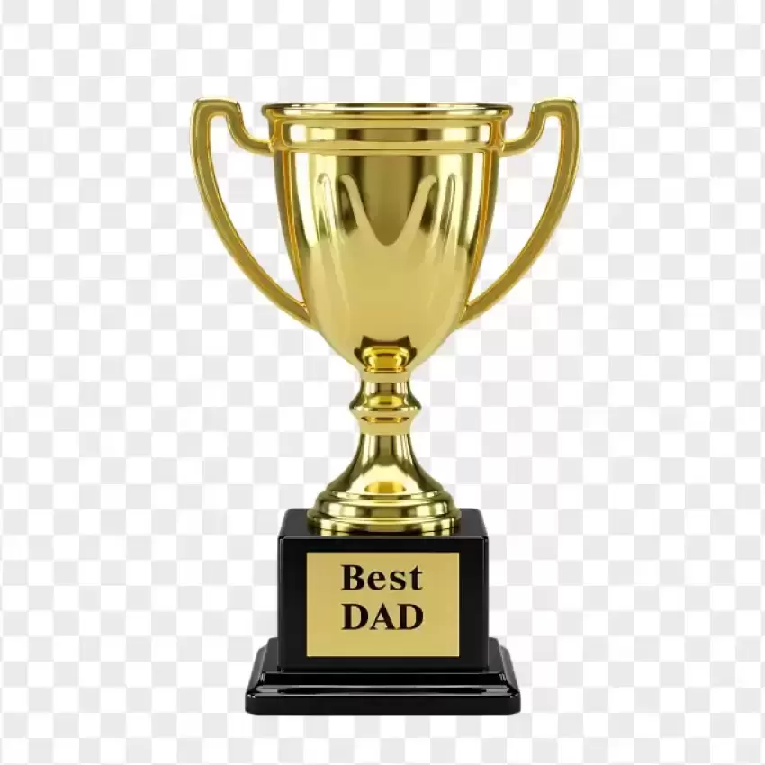 Golden Best Dad Trophy PNG