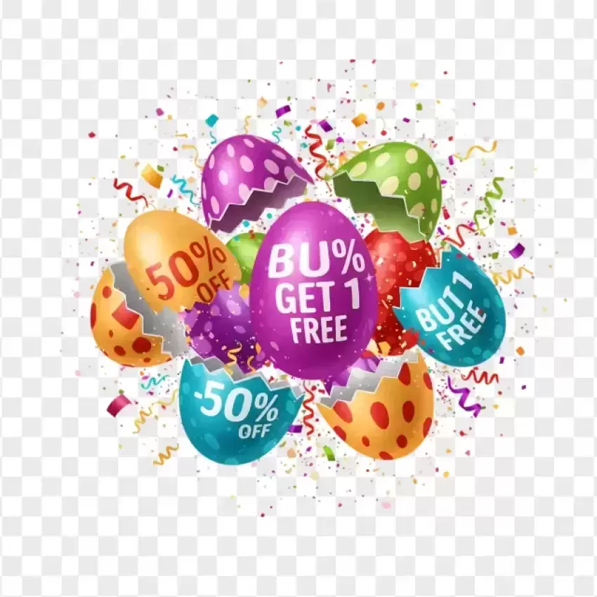 Easter Sale Colorful Egg Discount PNG