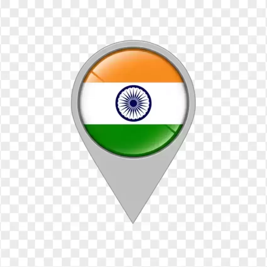 India Flag Map Pin Icon PNG