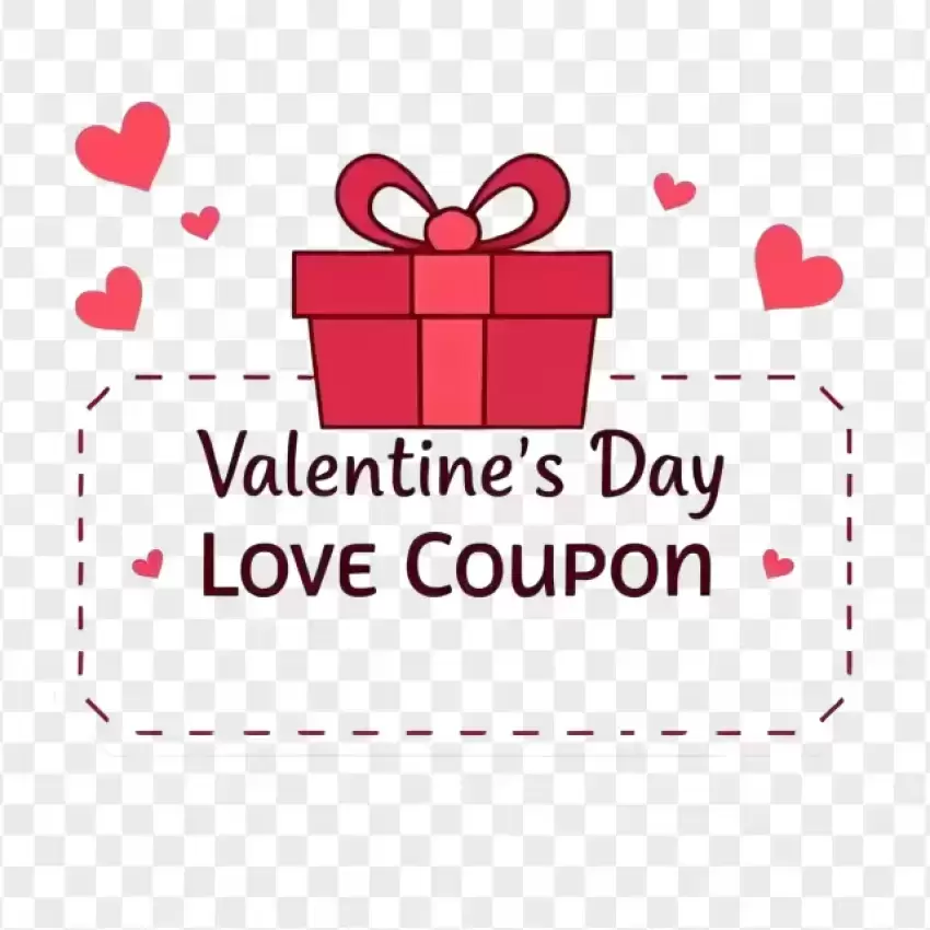 Love Coupon Valentine's Gift Tag PNG