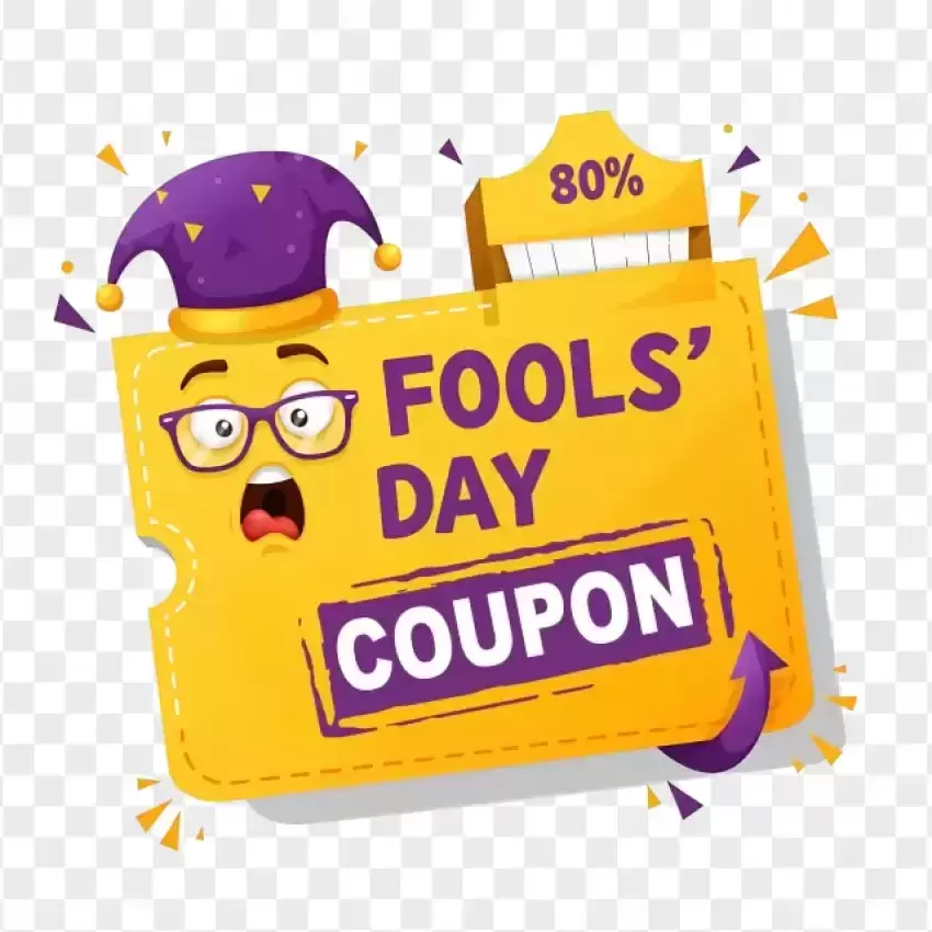 Fools' Day Coupon Funny Discount Illustration