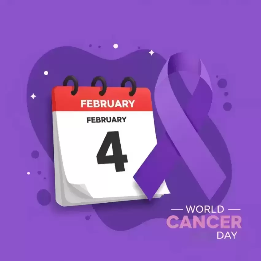 February 4 Calendar World Cancer Day Poster