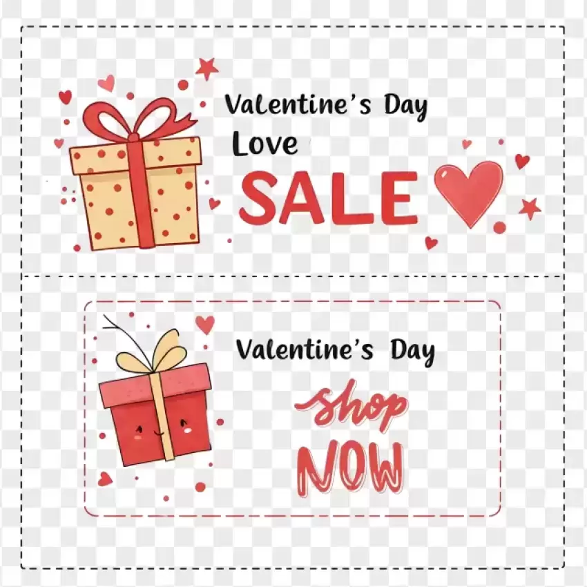 Gift Box Valentine's Love Sale PNG