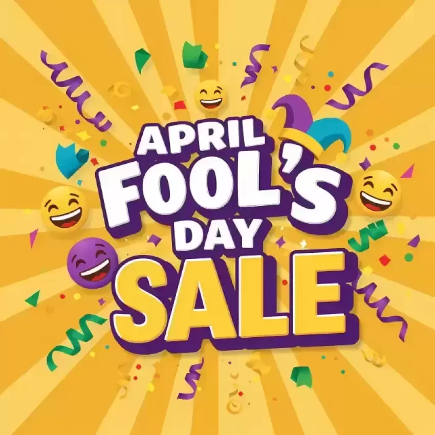 April Fools' Day Sale Colorful Typography