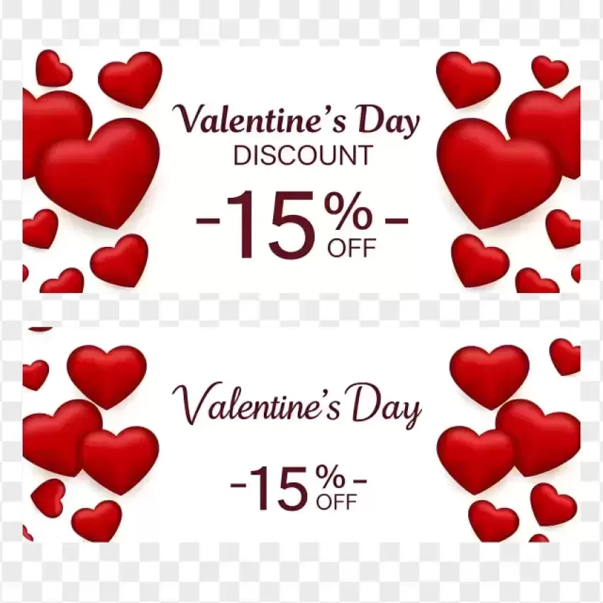 Valentine's Discount -15% Off PNG