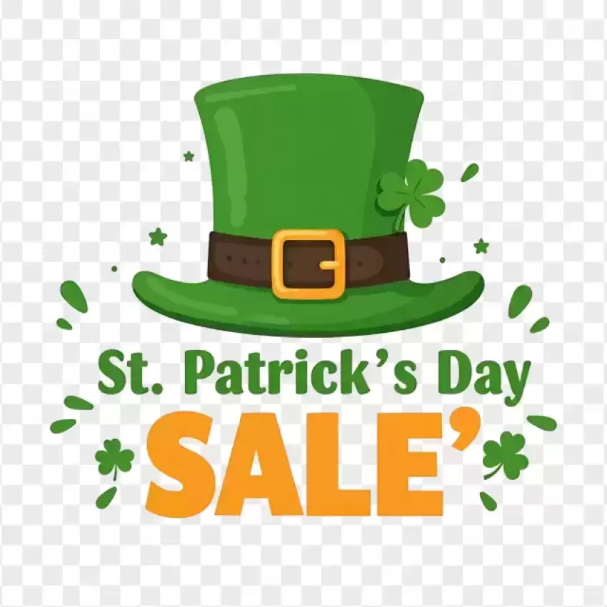 St. Patrick's Day Sale with Leprechaun Hat PNG