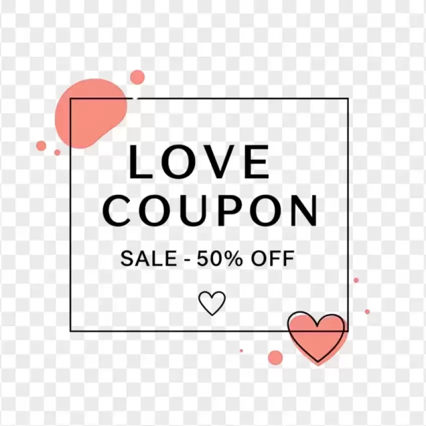 Minimalist Love Coupon Valentine's Day PNG