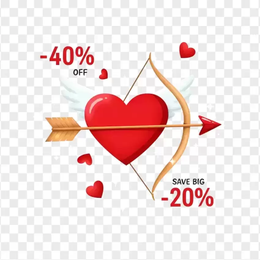 Cupid Arrow Piercing Heart Discount PNG