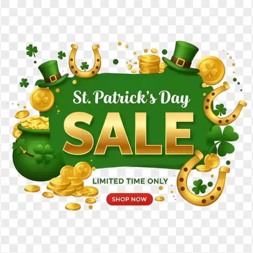 St. Patrick's Day Sale with Lucky Charms PNG