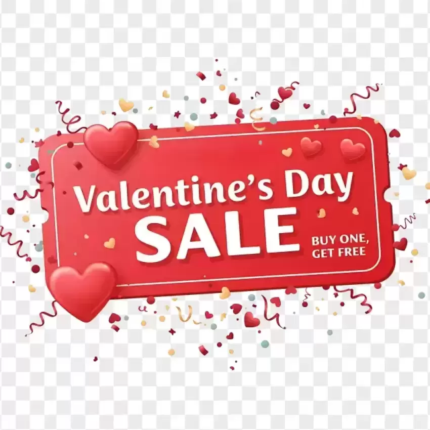 Valentine's Buy One Get One Sale PNG