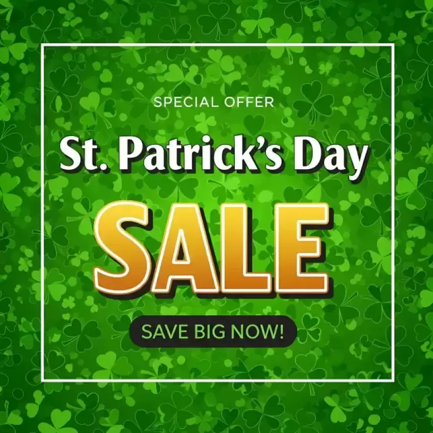 St. Patrick's Day Special Offer Green Glitter Card