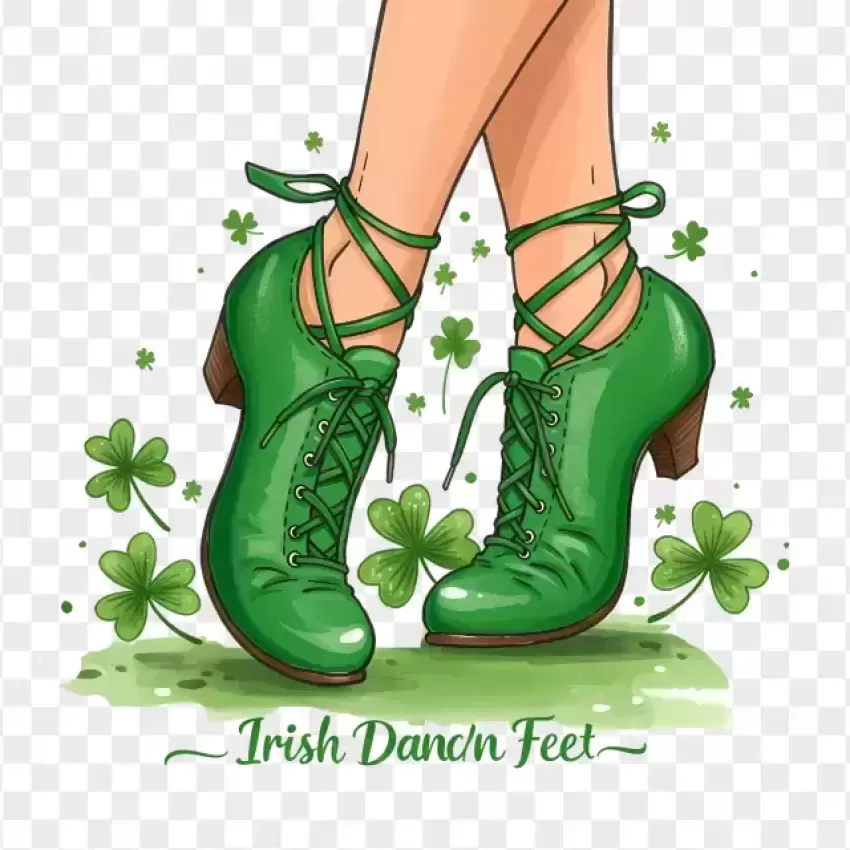 Irish Dance Shoes with Shamrocks PNG