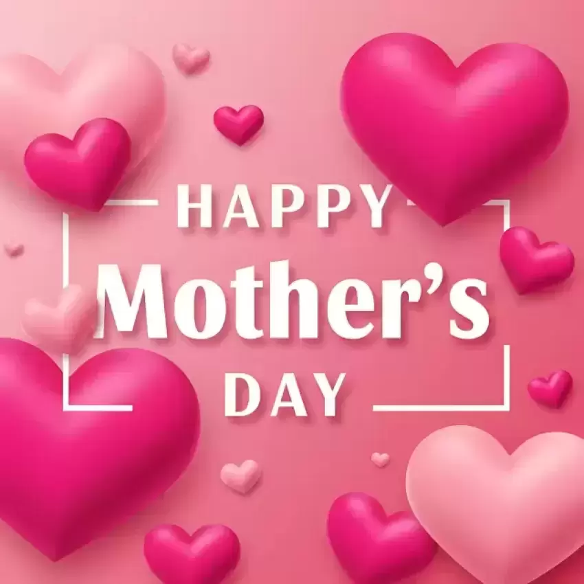 Pink Heart Theme Happy Mother's Day Greeting Card