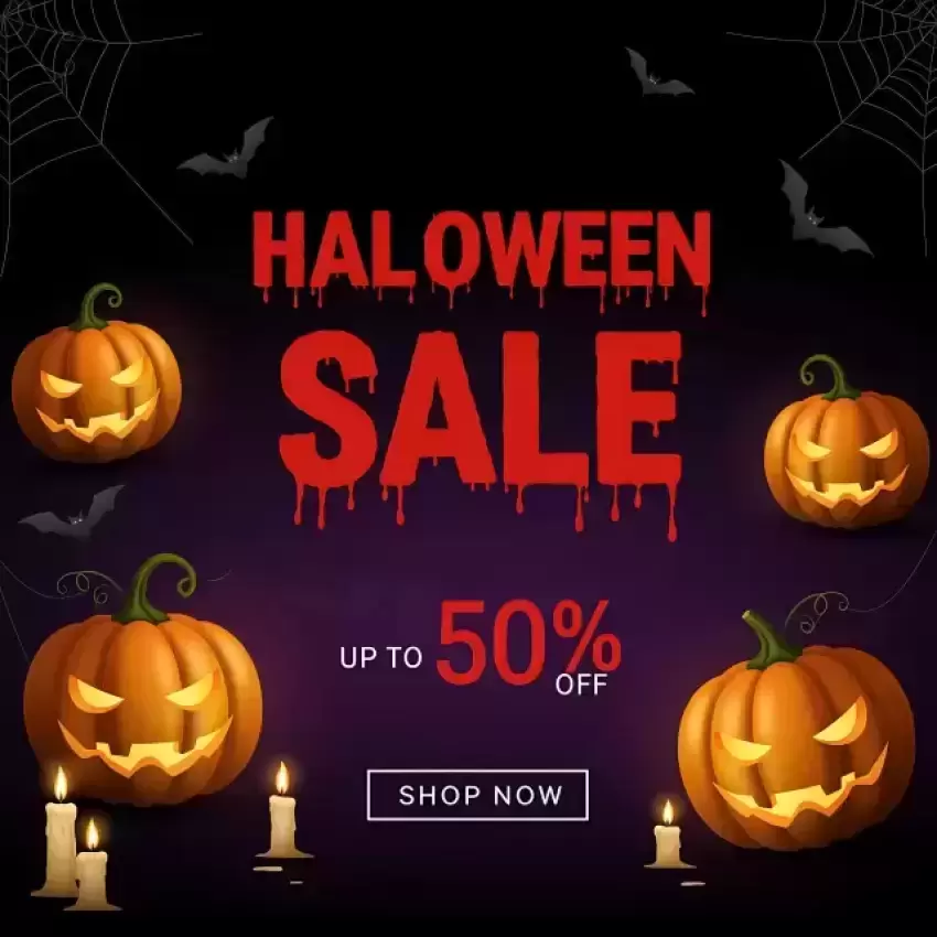 Halloween Sale Up to 50% Off Banner