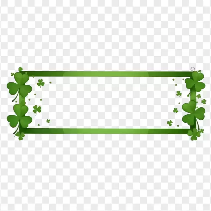 Clover Leaf Border Frame Design PNG