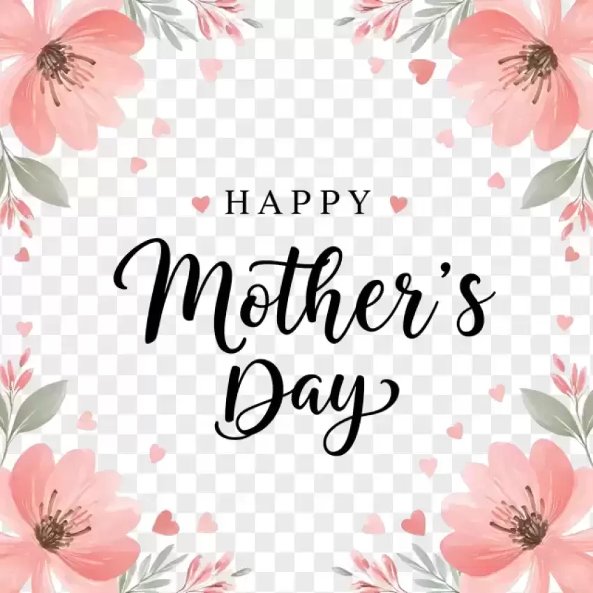 Happy Mother's Day Floral Greeting Card PNG