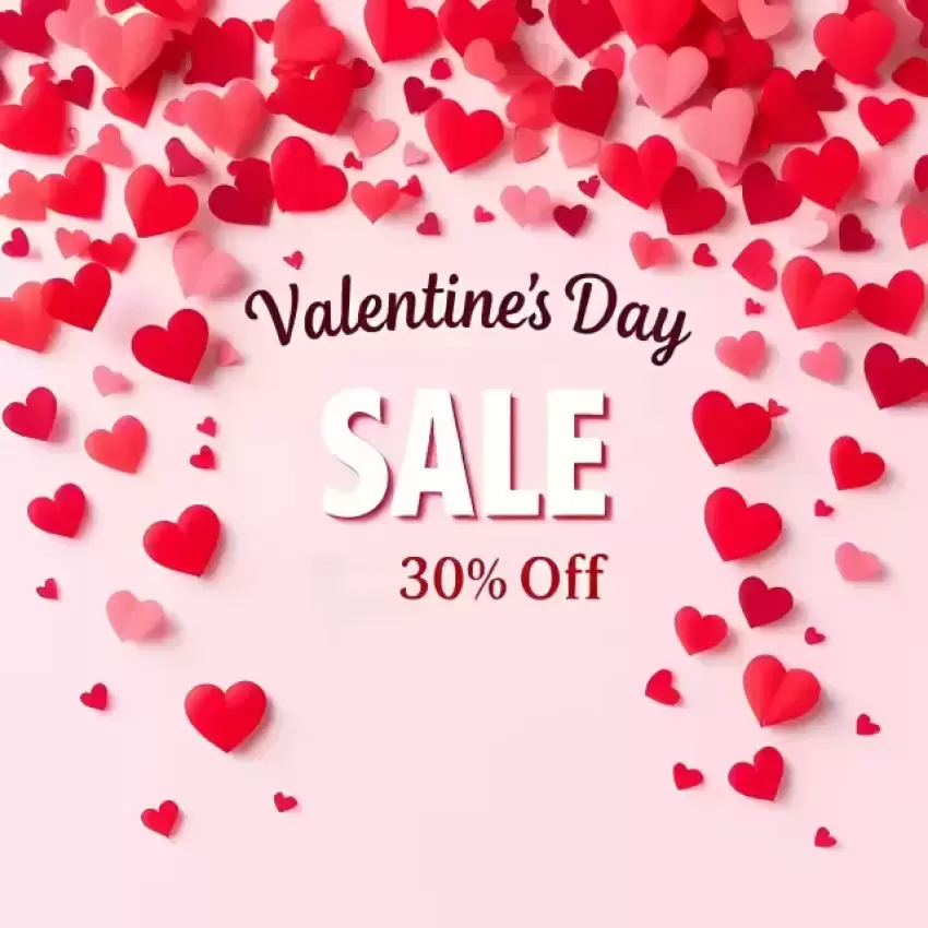 Valentine's Day Sale Heart Frame Template PNG