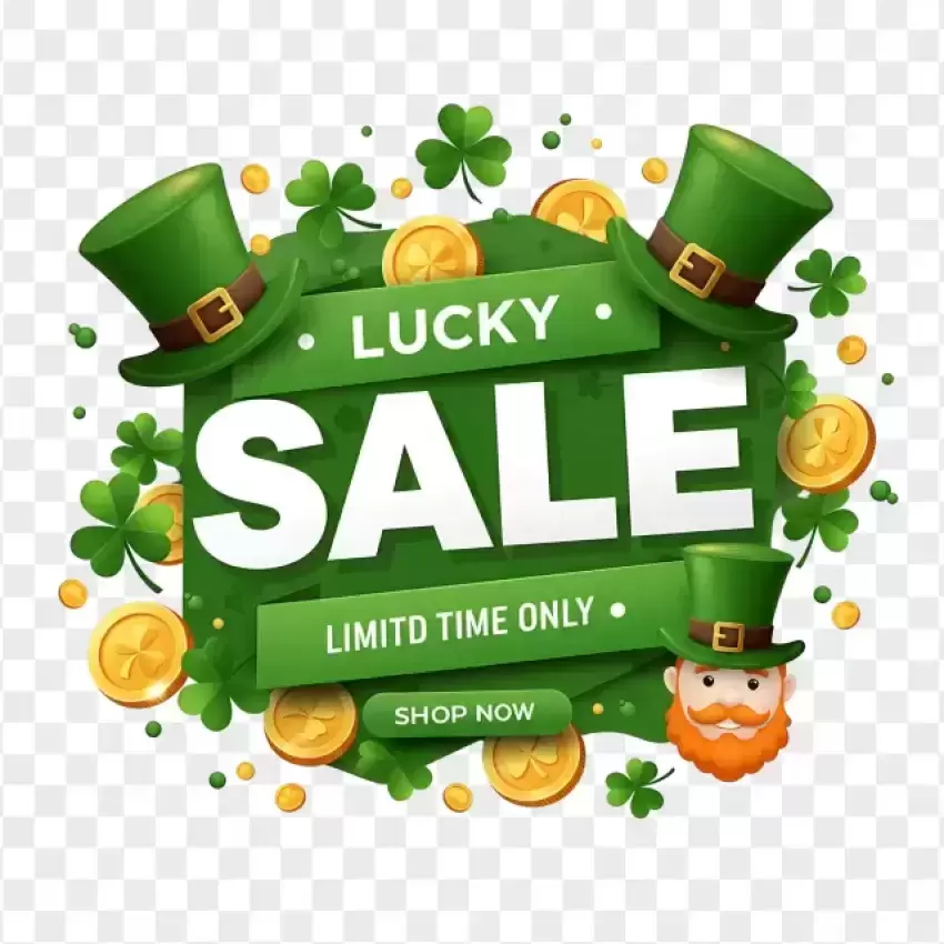 Lucky Sale Banner St. Patrick's Day PNG