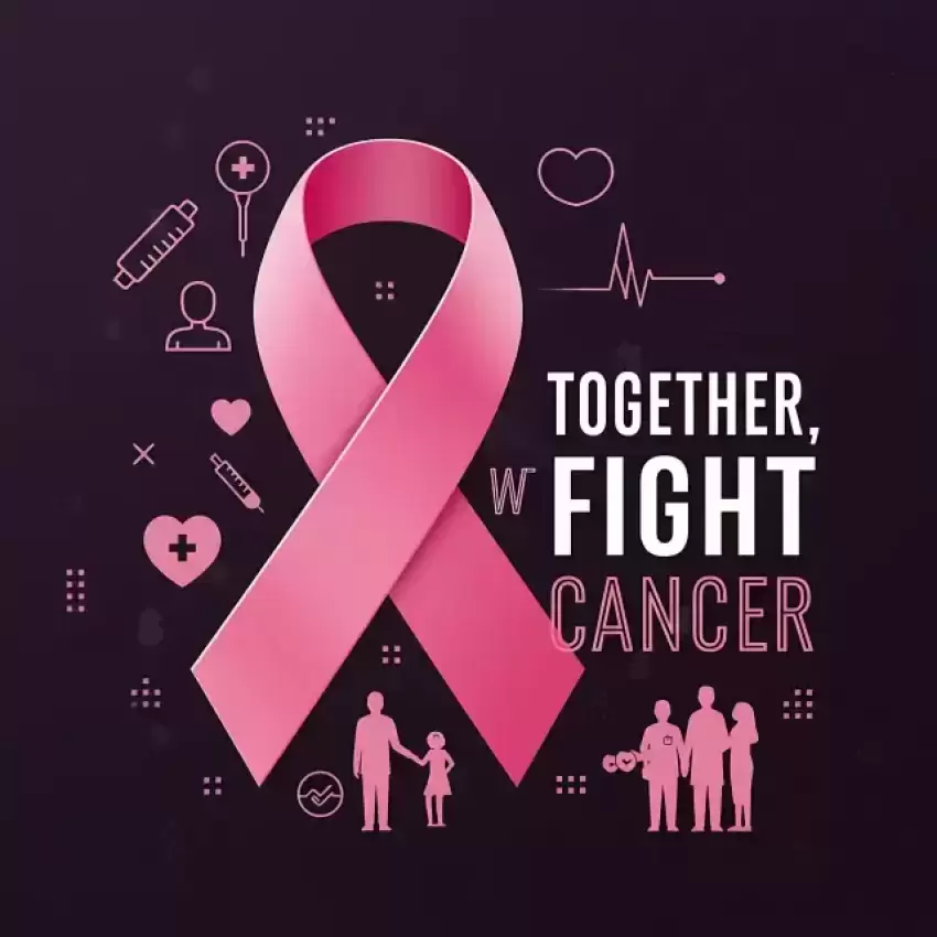 Together We Fight Cancer Awareness Poster