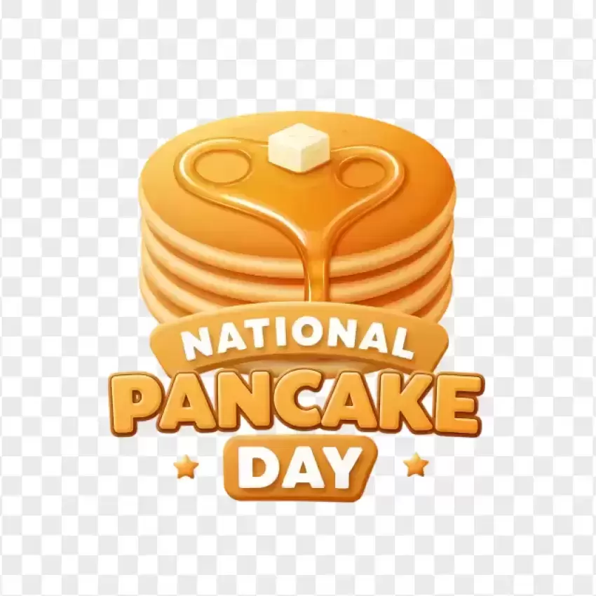 Classic National Pancake Day Badge PNG