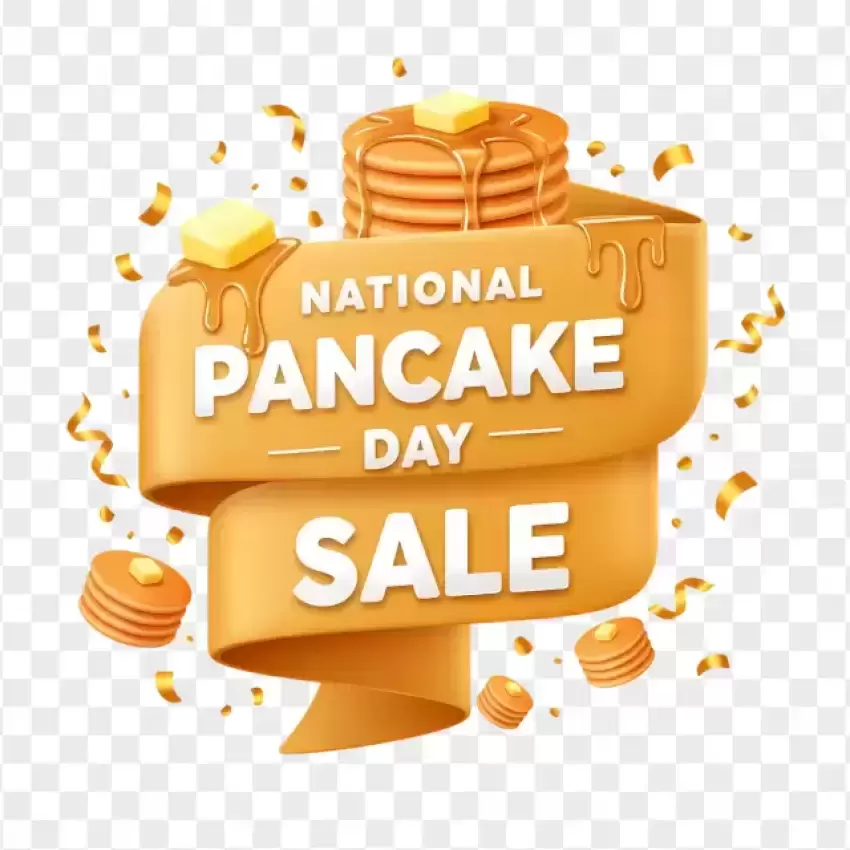 National Pancake Day Sale Banner PNG