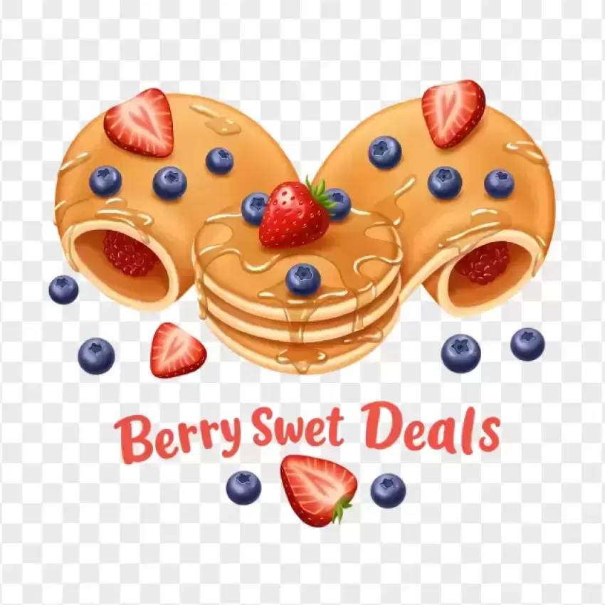 Berry Sweet Deals Pancake Heart PNG