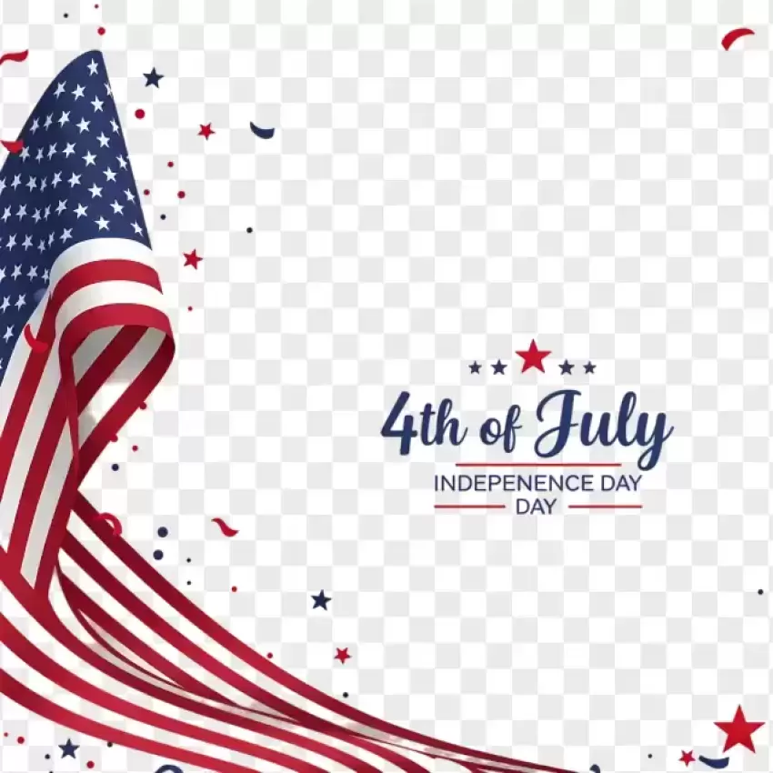 4th of July American Flag Theme PNG