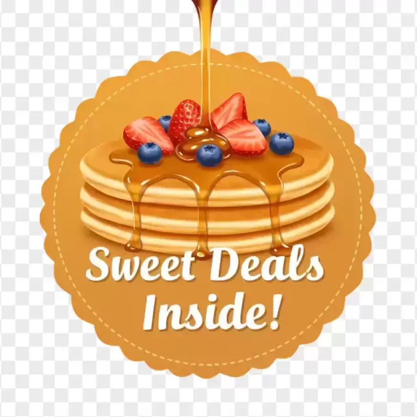 Sweet Deals Inside Pancake Promo PNG