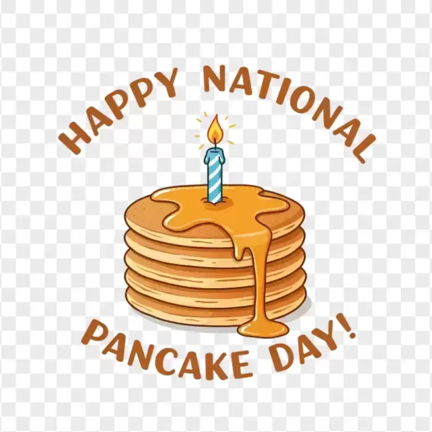 Happy National Pancake Day Celebration PNG