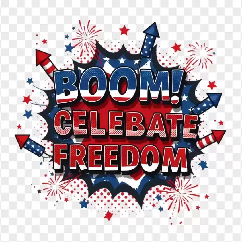 Celebrate Freedom Boom Effect PNG