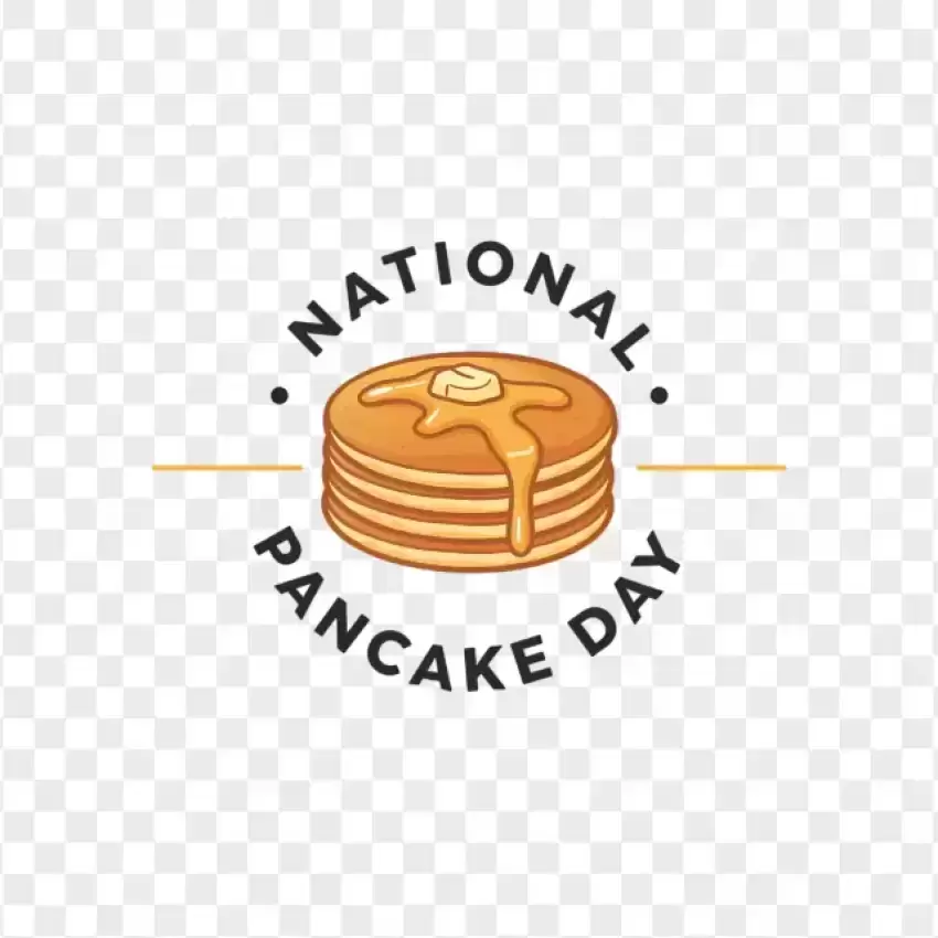 Minimalist National Pancake Day Badge PNG