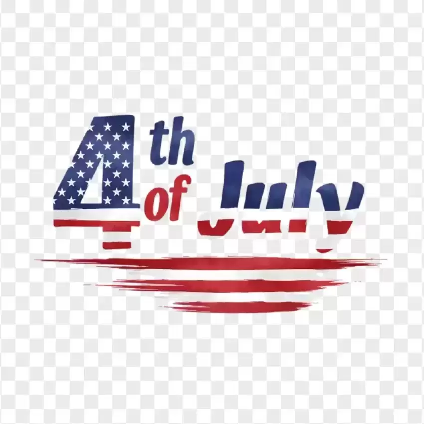 4th of July Minimalist Typography PNG